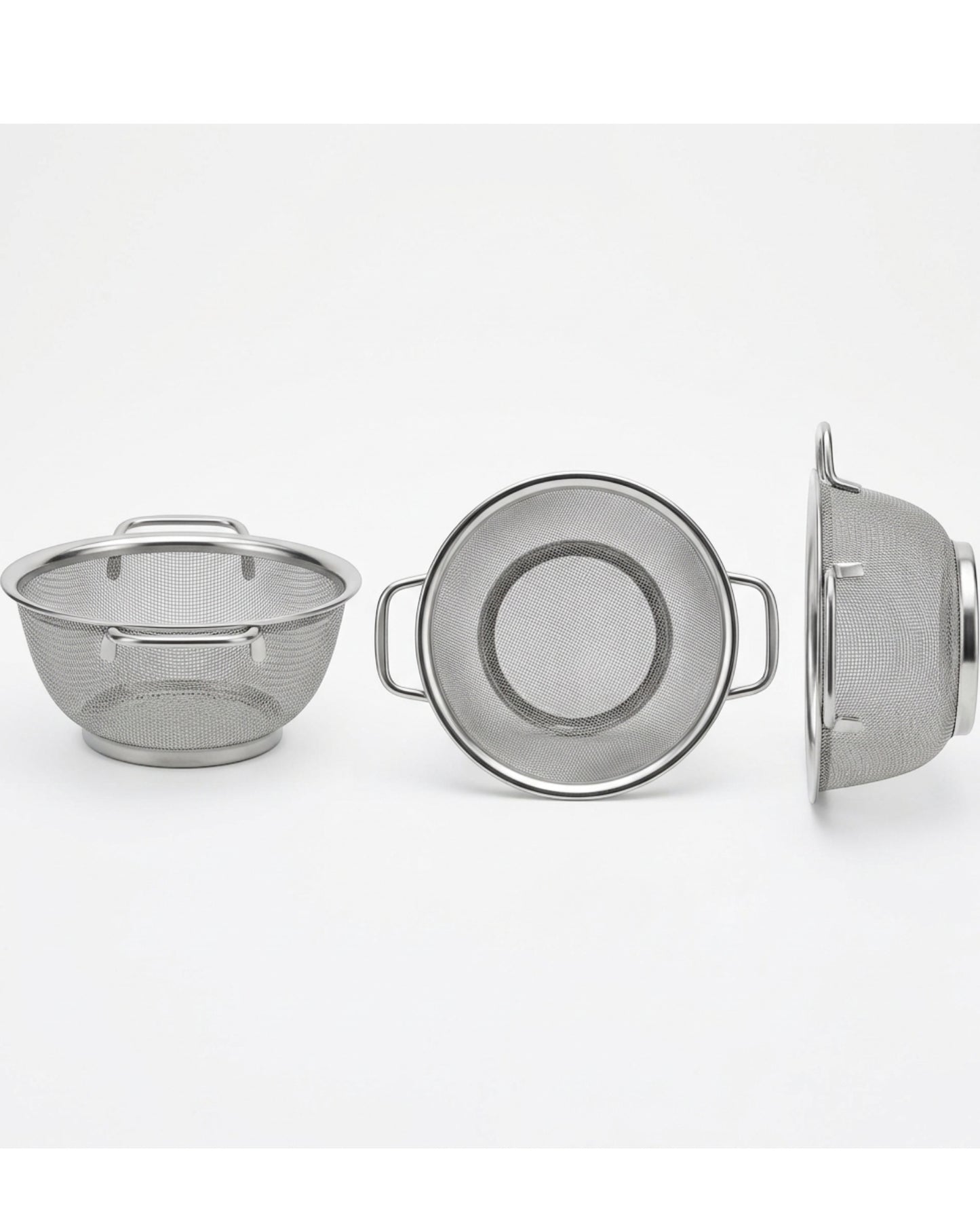 Tidie Stainless Mesh Colander Basket Side Handles 8 in