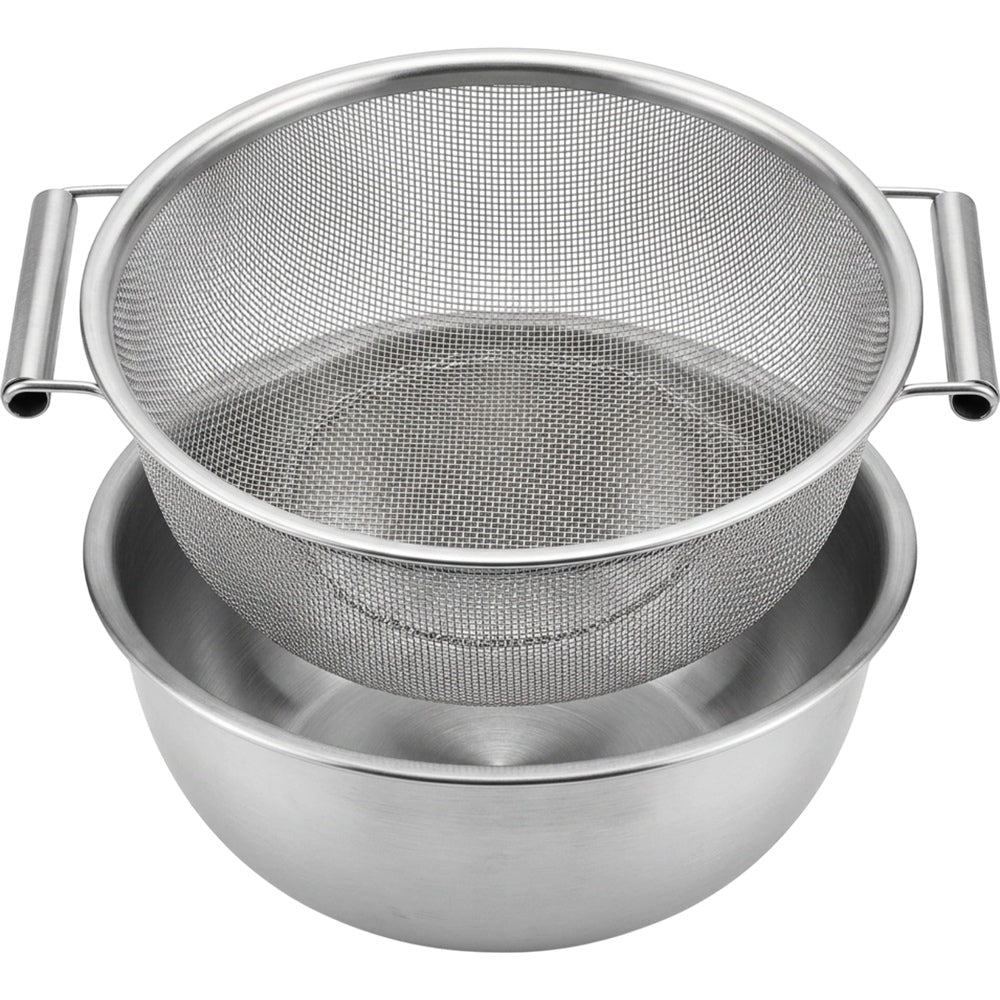 Tidie Bowlmate Stainless Mesh Draining Basket with Catch Bowl 11 in 2 Piece - Product view