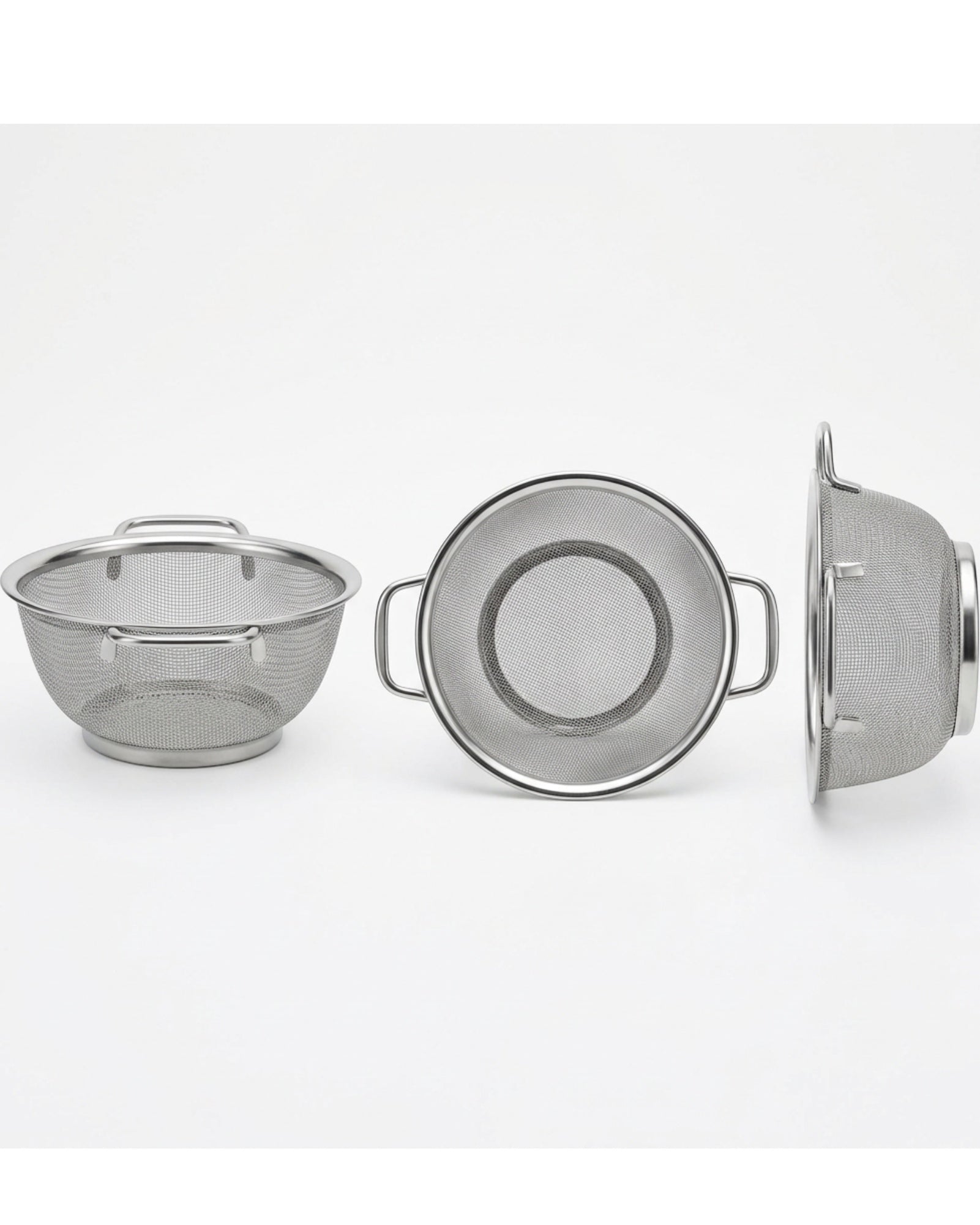 Tidie Stainless Mesh Colander Basket Side Handles 8 in