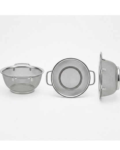 Tidie Stainless Mesh Colander Basket Side Handles 8 in