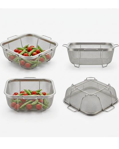 Tidie Stainless Mesh Drain Basket Raised Feet 10 in