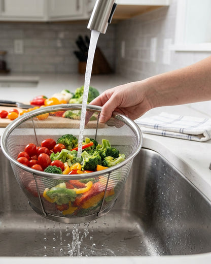 Tidie Stainless Mesh Strainer Basket Deep 9 in