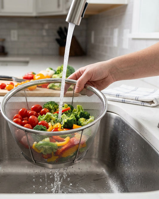 Tidie Stainless Mesh Strainer Basket Deep 9 in